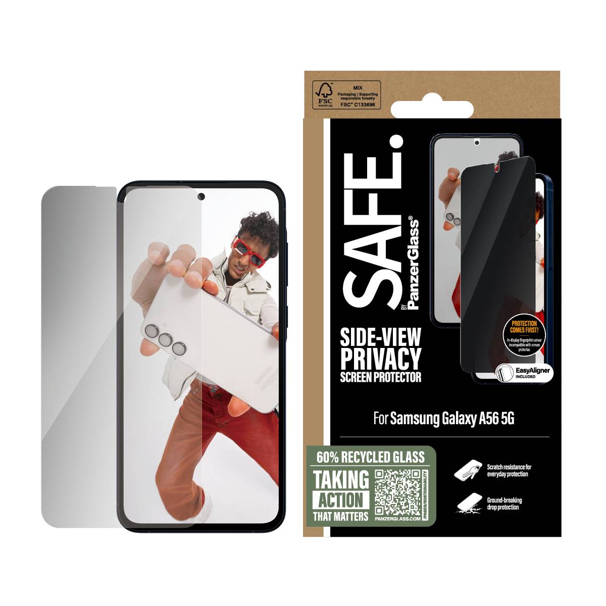 PANZERGLASS - SAFE. Privacy Screen Protector Samsung Galaxy A56 5G-1