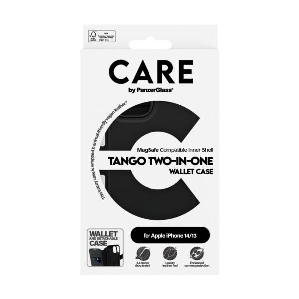 PANZERGLASS - CARE by PanzerGlass Tango - Flip-Hülle für Mobiltelefon - 2-in-1 Geldbörse - Thermoplastisches Polyurethan