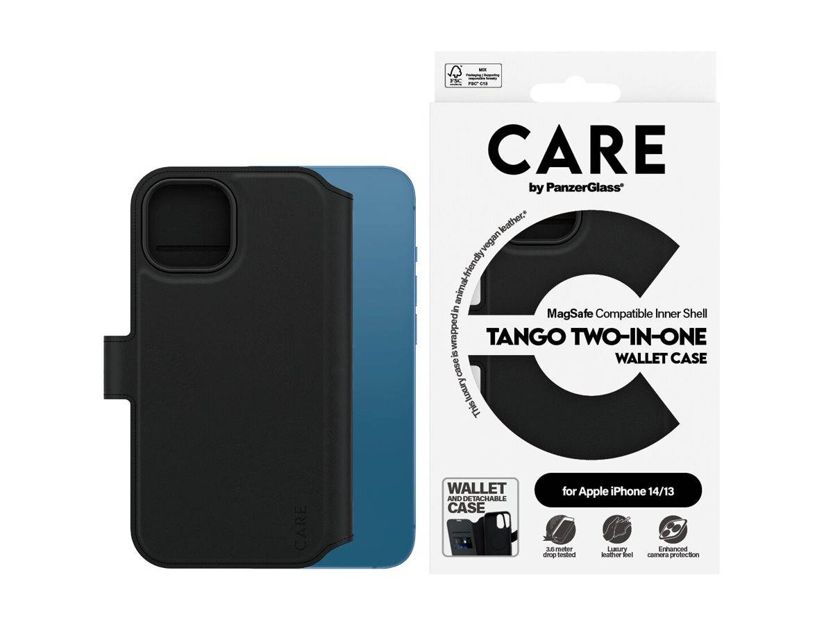 PANZERGLASS - CARE by PanzerGlass Tango - Flip-Hülle für Mobiltelefon - 2-in-1 Geldbörse - Thermoplastisches Polyurethan-2
