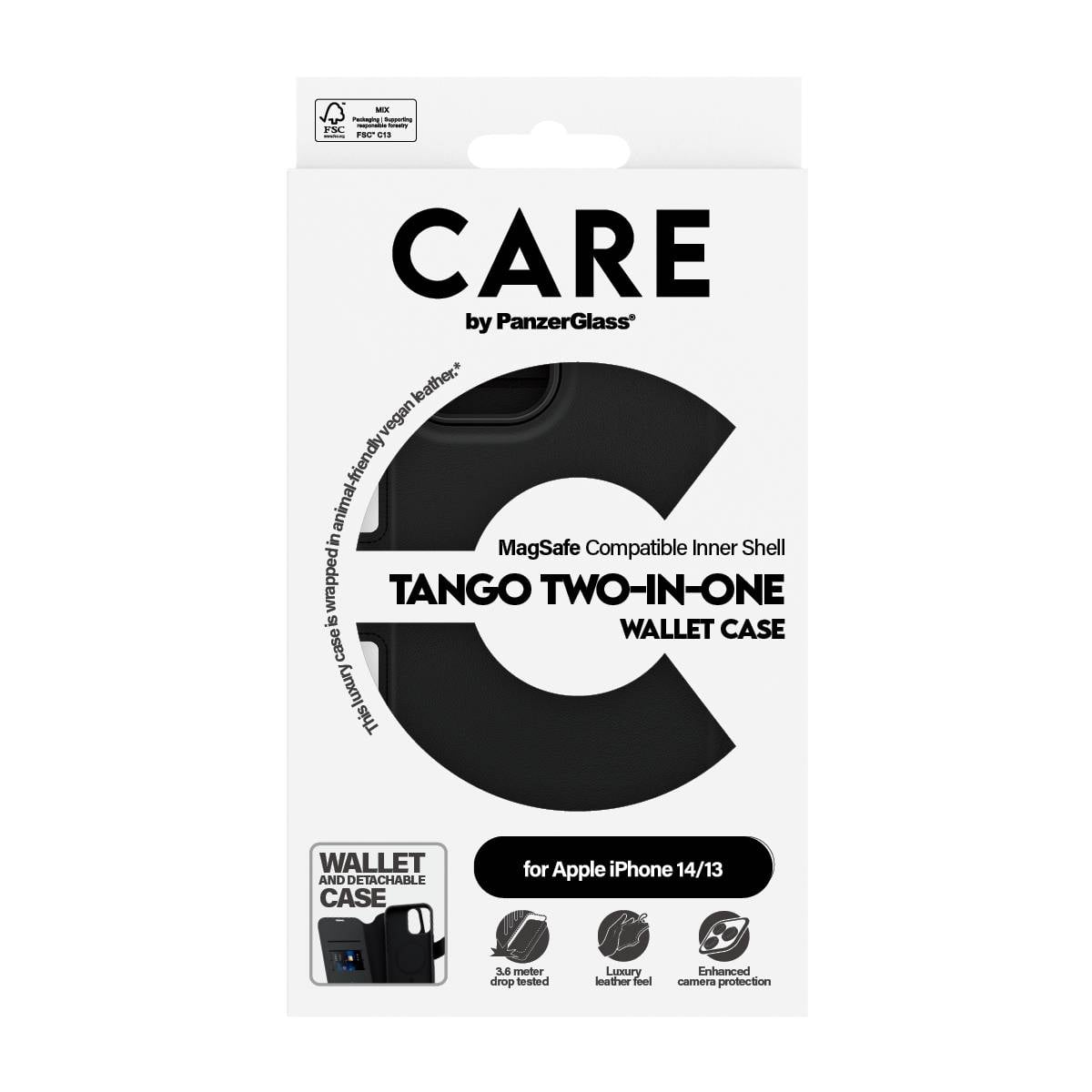 PANZERGLASS - CARE by PanzerGlass Tango - Flip-Hülle für Mobiltelefon - 2-in-1 Geldbörse - Thermoplastisches Polyurethan-4