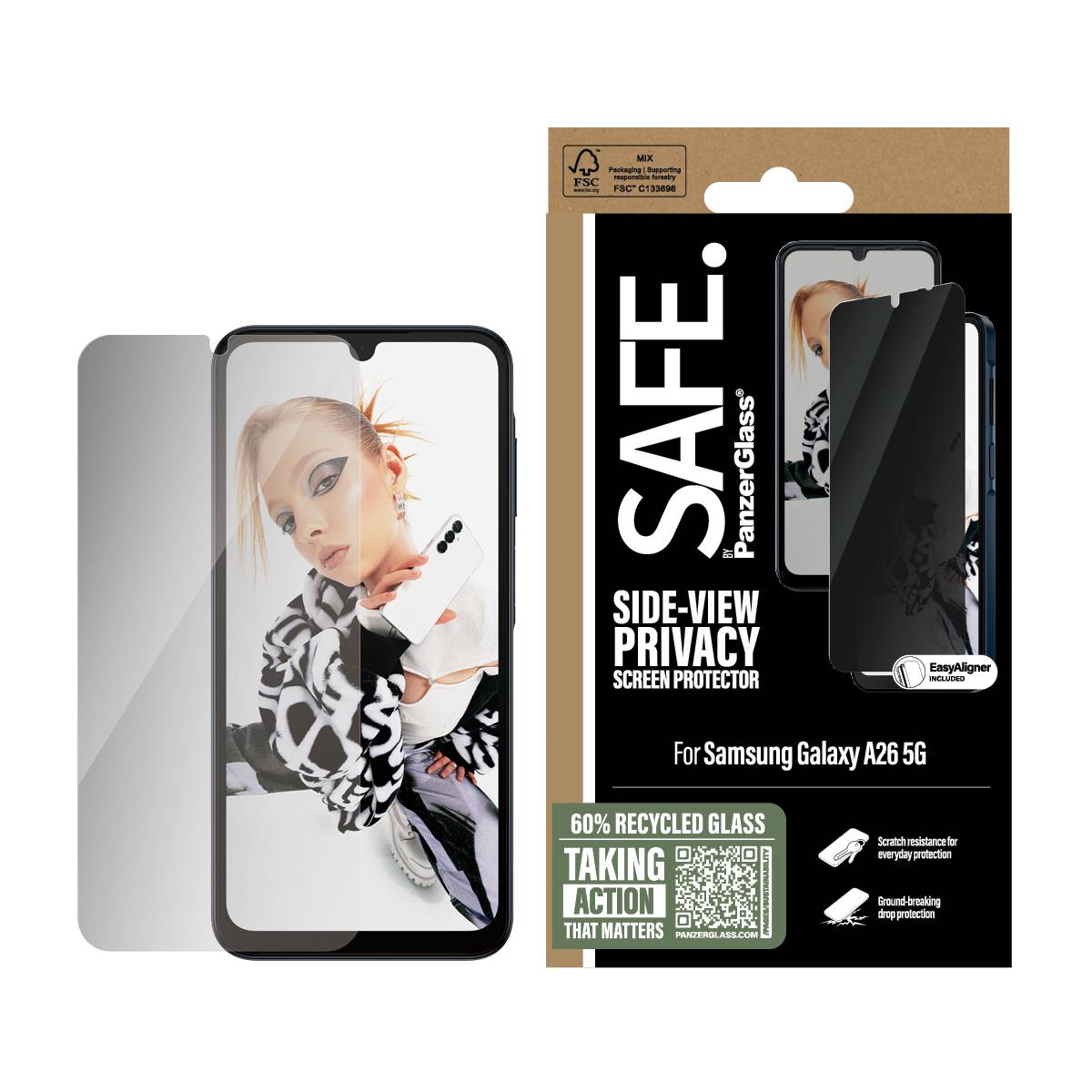 PANZERGLASS - SAFE. Privacy Screen Protector Samsung Galaxy A26 5G-1