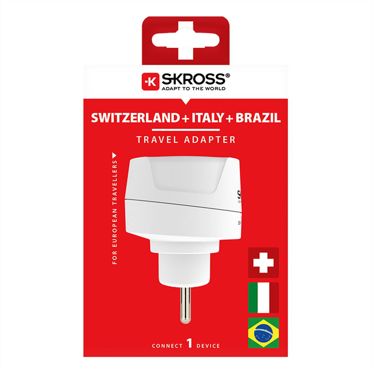 Skross Europe to Switzerland + Italy + Brazil Reiseadapter-1