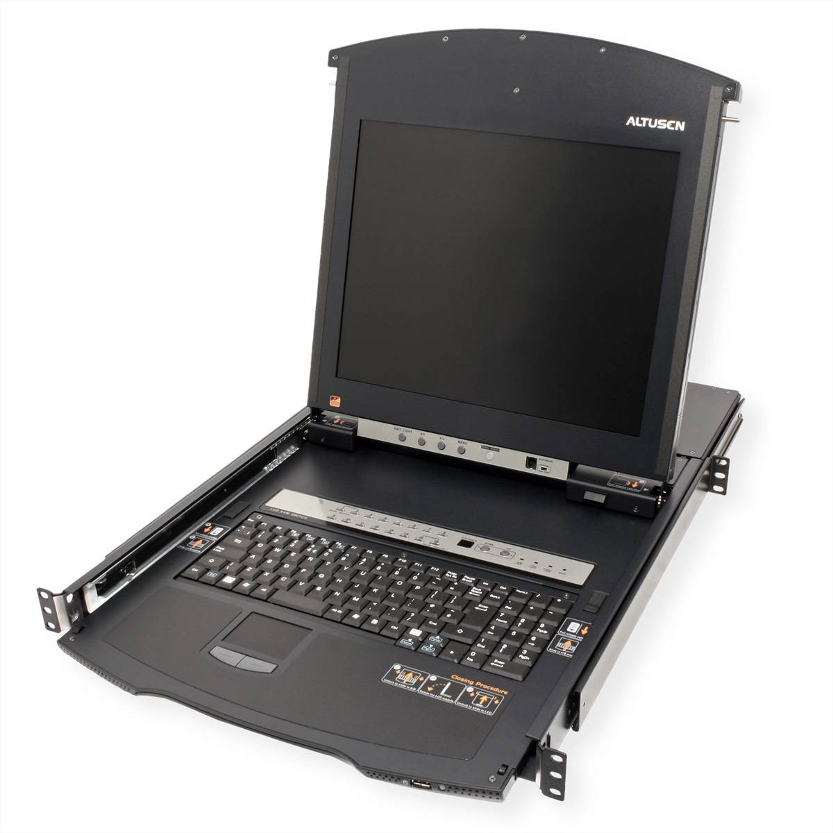 ATEN KL1516AiM KVM Over-IP Switch, 43cm TFT, VGA, PS/2-USB über Kat 5, 16 Ports, DE-Layout-1