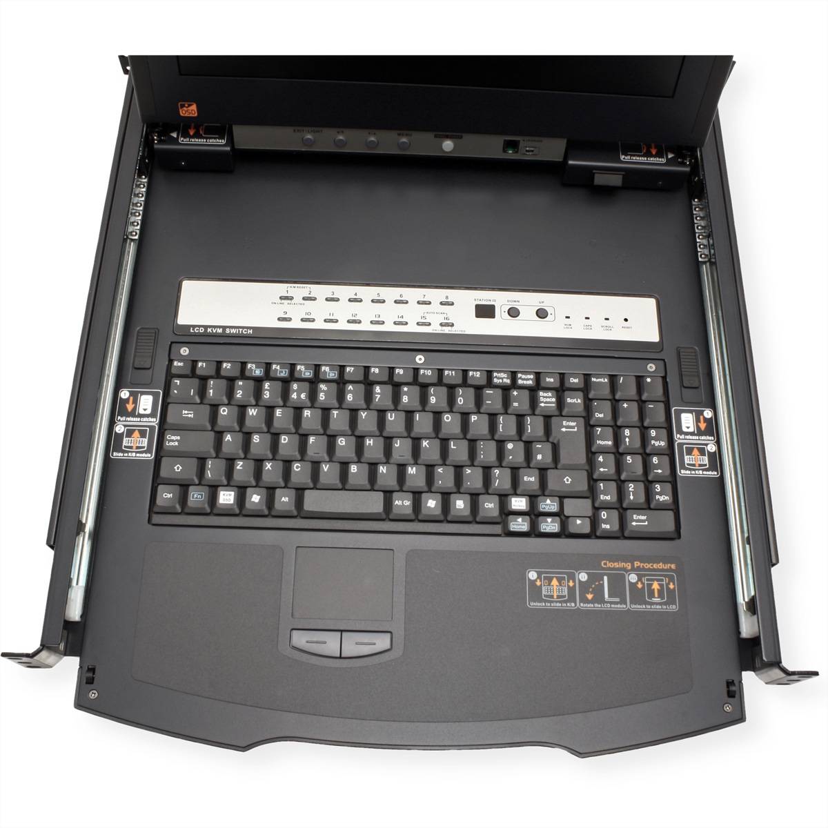ATEN KL1516AiM KVM Over-IP Switch, 43cm TFT, VGA, PS/2-USB über Kat 5, 16 Ports, DE-Layout-3