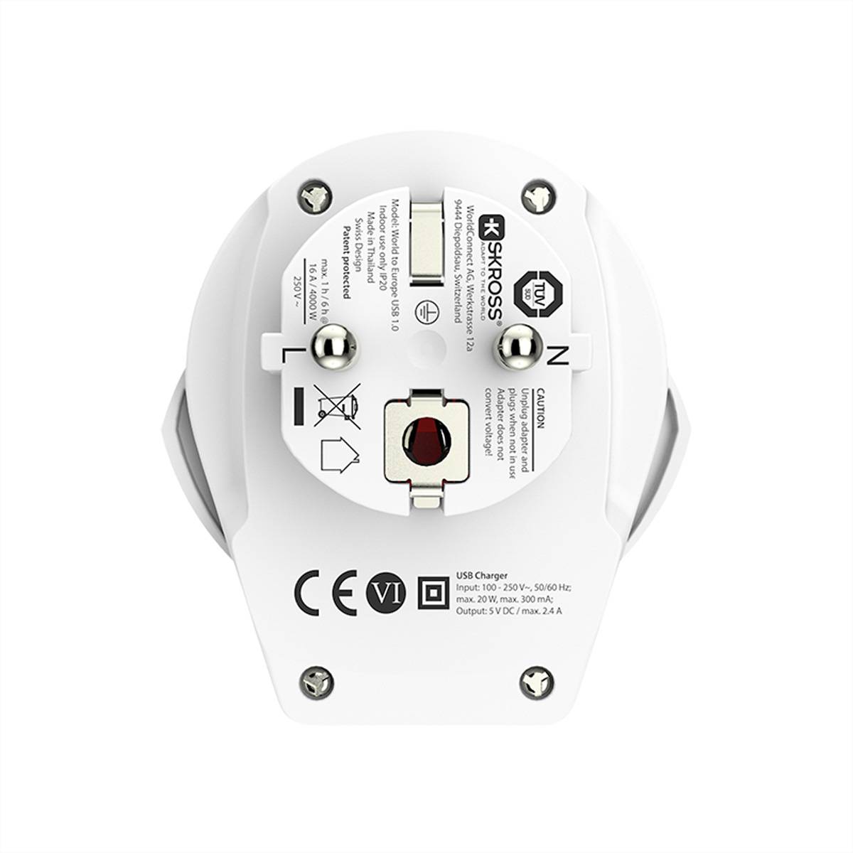 Skross World to Europe USB Stromversorgung Reisesteckeradapter-3