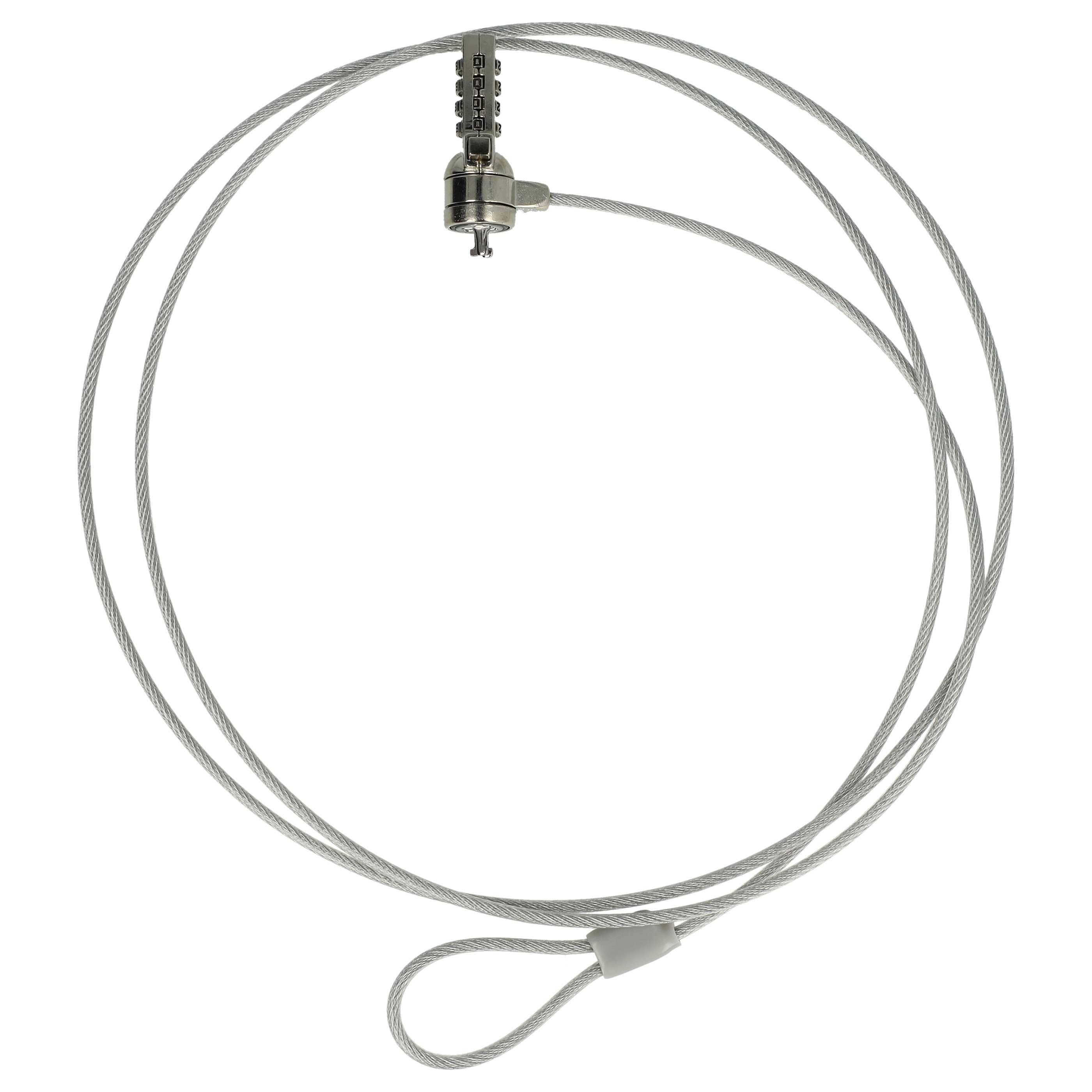 vhbw 5x Kensington Lock für Laptop Notebook | Kabelschloss mit Zahlenschloss, 1,8 m-2