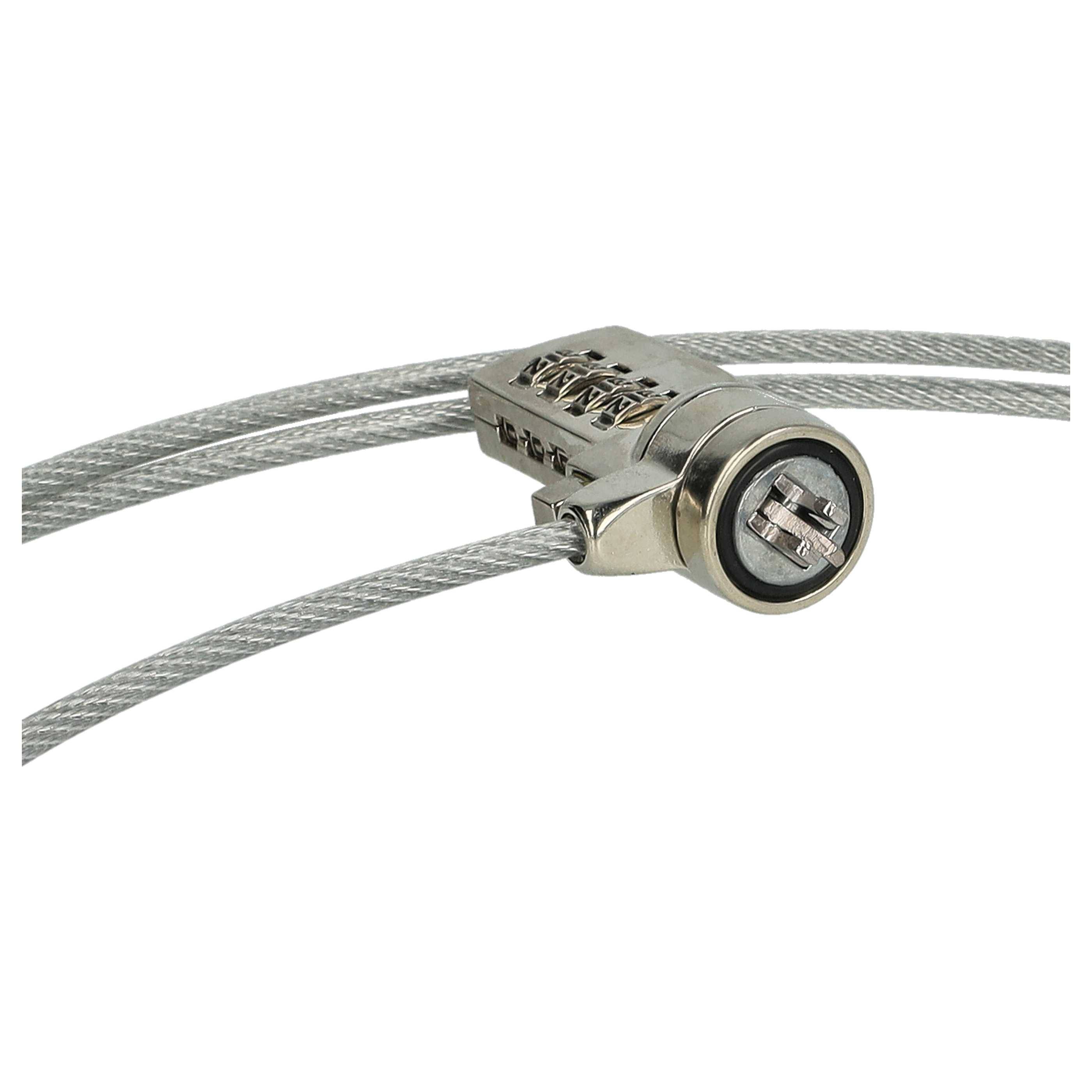 vhbw 5x Kensington Lock für Laptop Notebook | Kabelschloss mit Zahlenschloss, 1,8 m-3