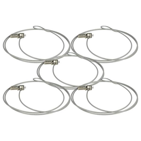 vhbw 5x Kensington Lock für Laptop Notebook | Kabelschloss mit Zahlenschloss, 1,8 m