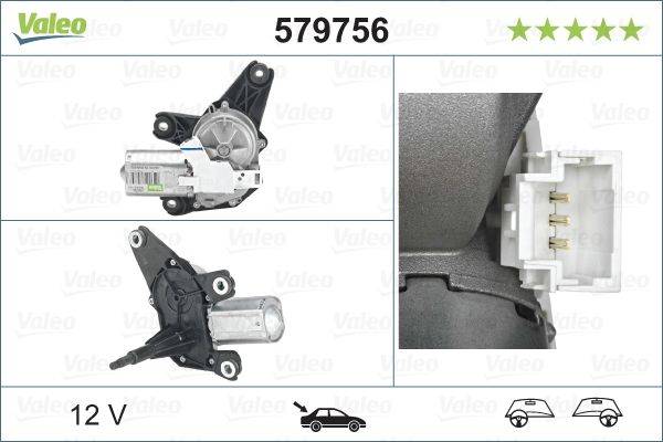 Wischermotor hinten 12 V VALEO IAM-Expertise passend für u.a. RENAULT MEGANE-3