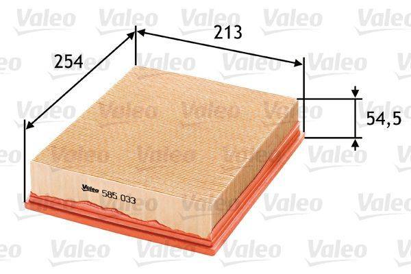 Luftfilter-Einsatz 254 mm - 213 mm VALEO für u.a. OPEL OMEGA-0