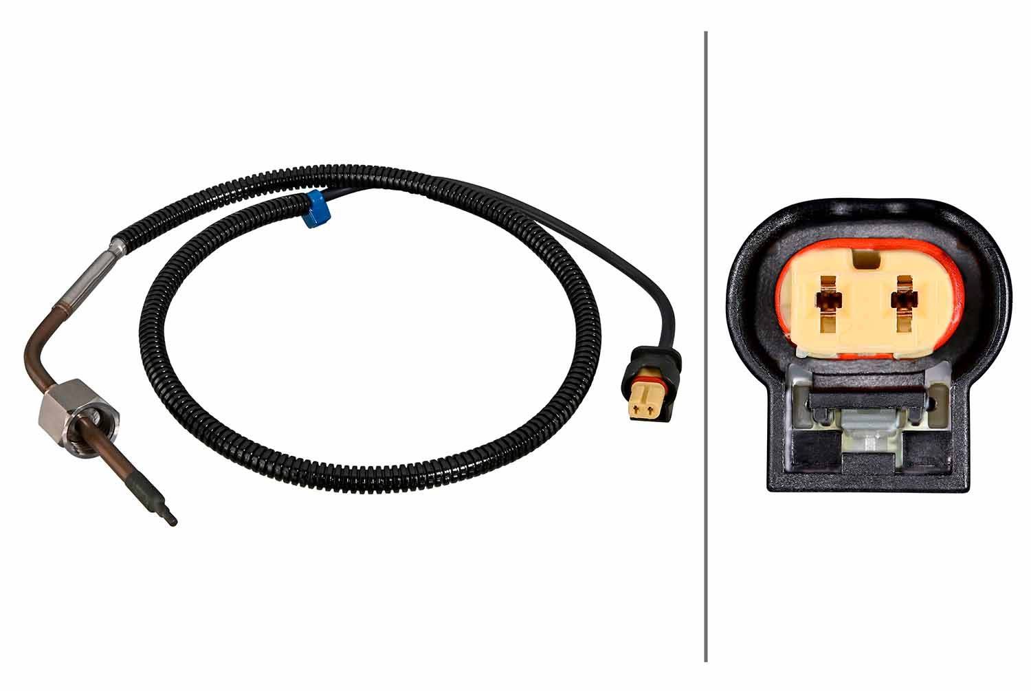 Sensor Abgastemperatur geschraubt 2-polig 670 mm Kabel HELLA für MB M-KLASSE-1