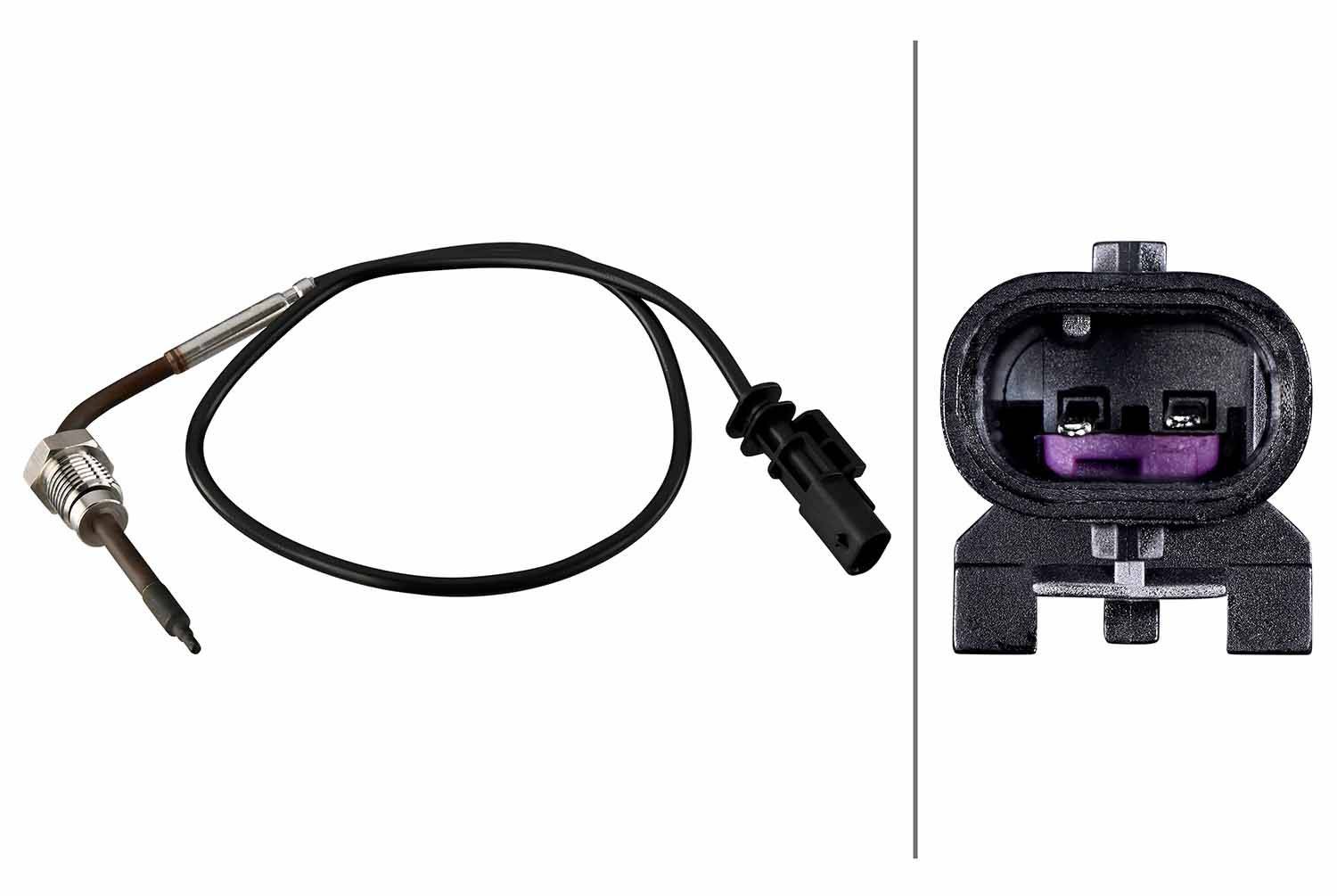 Sensor Abgastemperatur 2-polig 470 mm Kabel HELLA für u.a. DODGE CALIBER-1