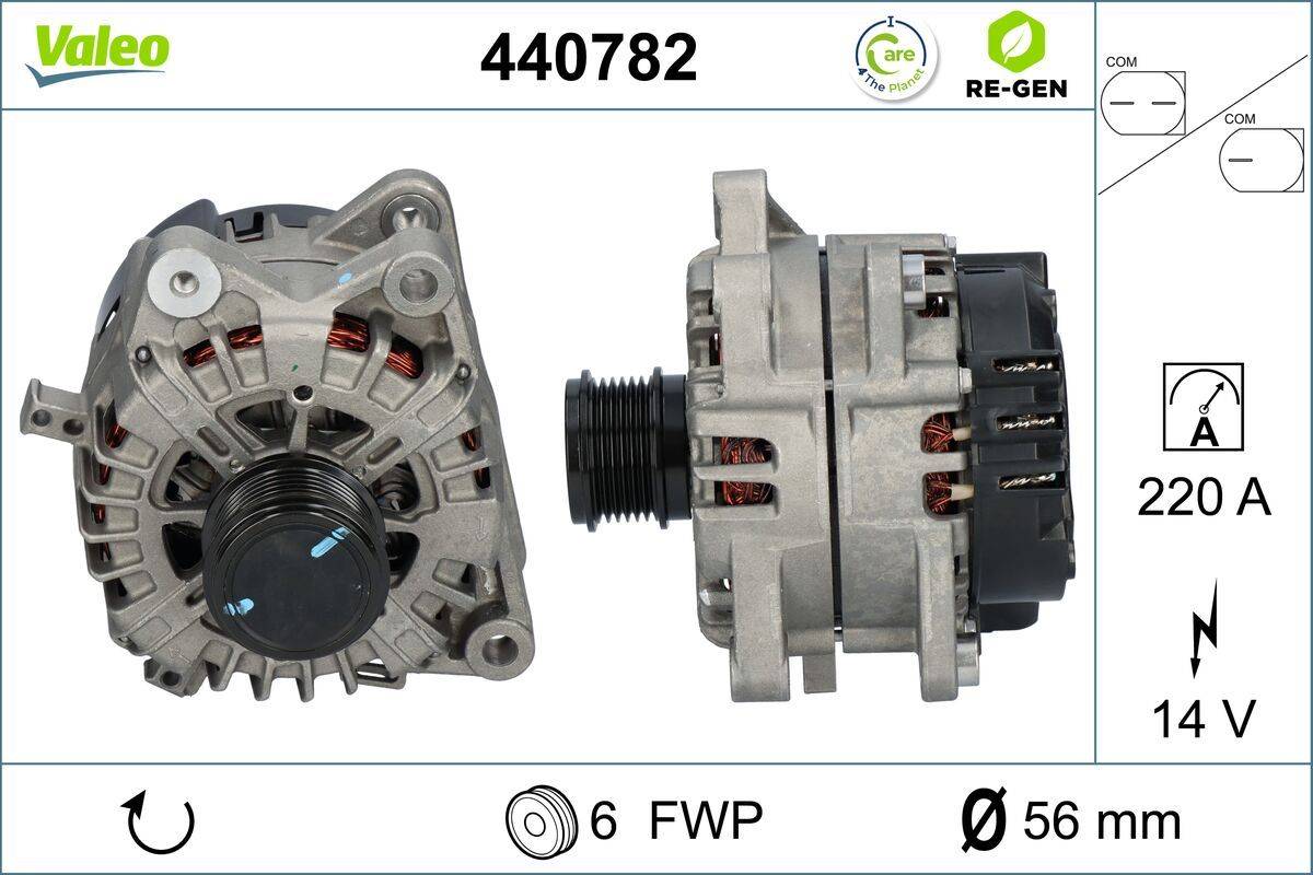 Lichtmaschine Generator 14 V 220 A Ø 56 mm VALEO für u.a. FORD TRANSIT-1