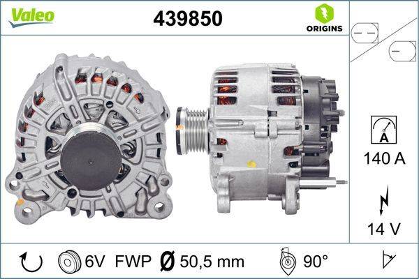 Lichtmaschine Generator 14 V 140 A Ø 51 mm VALEO für u.a. VW TIGUAN-3