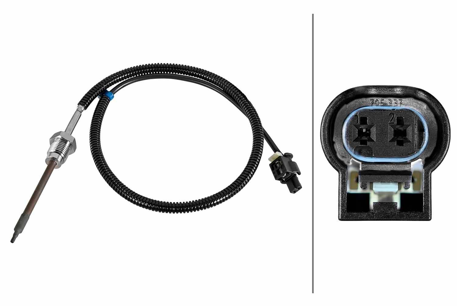 Sensor Abgastemperatur 2-polig 590 mm Kabel HELLA für u.a. MB SPRINTER-0