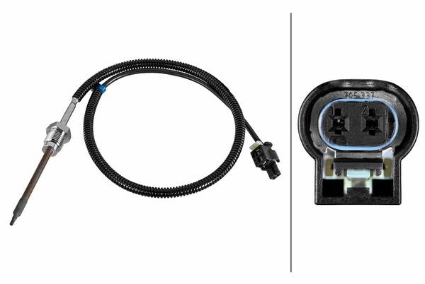 Sensor Abgastemperatur 2-polig 590 mm Kabel HELLA für u.a. MB SPRINTER