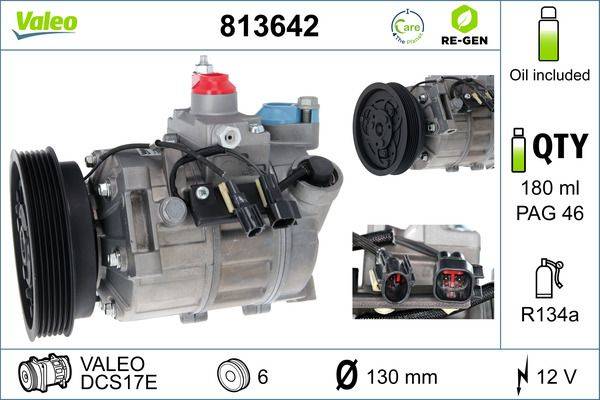 Klimakompressor 12 V R 134a Ø 130 mm VALEO IAM-Expertise passend für VOLVO XC90-0