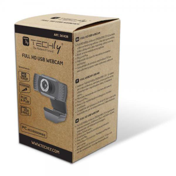 Full HD 1080p USB webcam, Auto Fokus, Mikro m. Geräuschunterdrückung Multimedia Zubehör PC-1