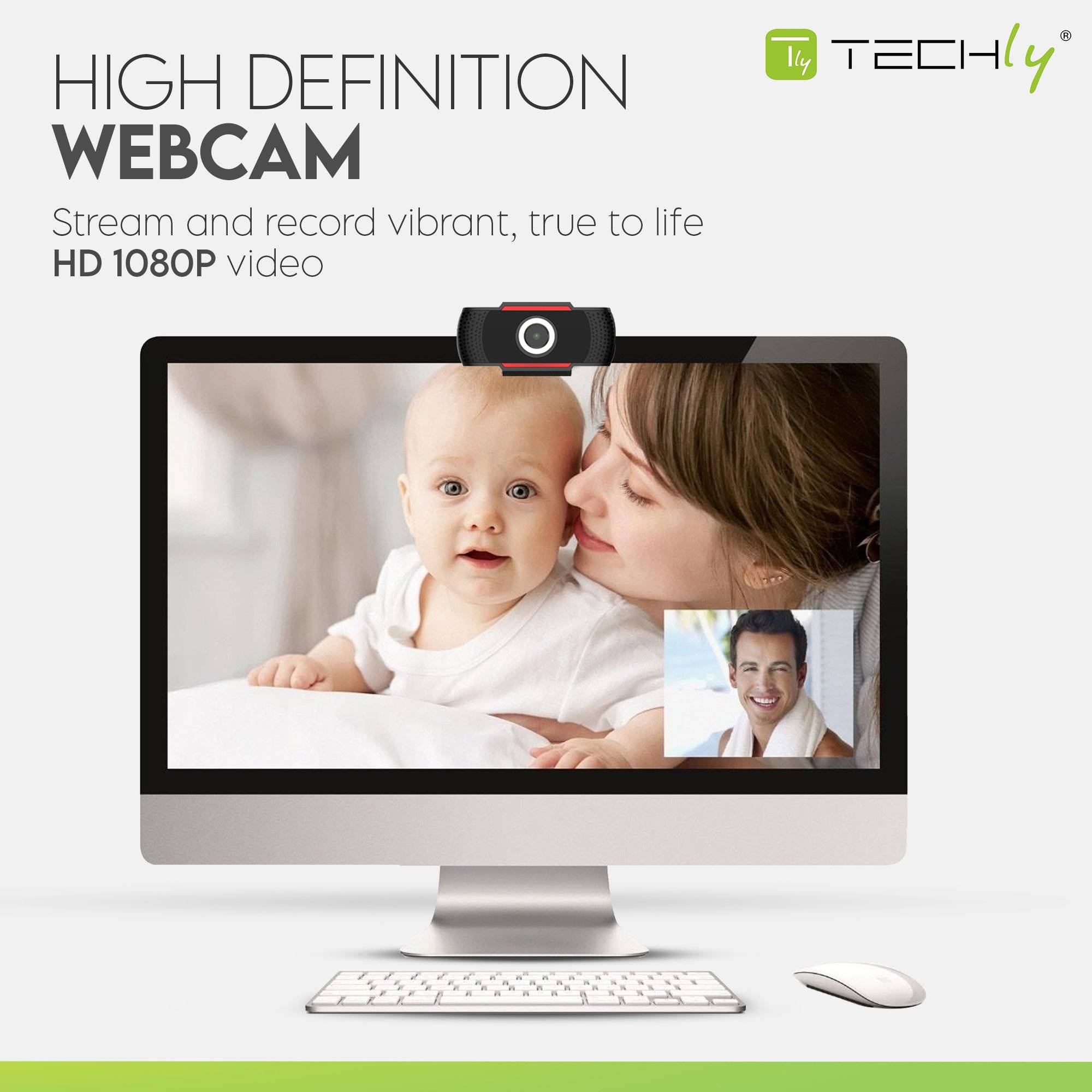 Full HD 1080p USB webcam, Auto Fokus, Mikro m. Geräuschunterdrückung Multimedia Zubehör PC-4