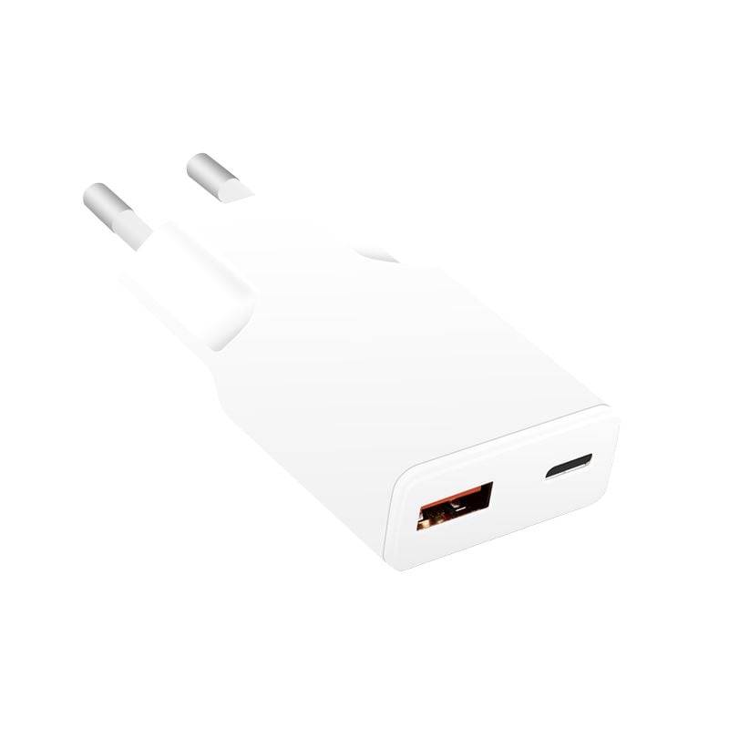 USB-Steckdosenadapter 1x USB-C PD USB-A QC weiß 30 Watt Eurostecker-1