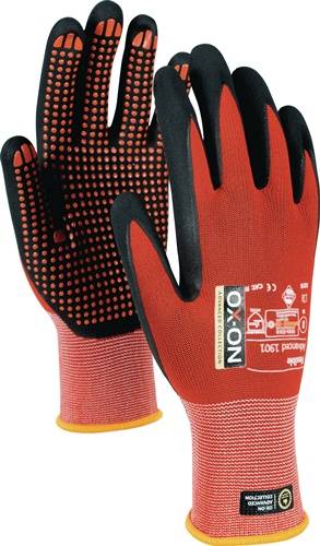 Handschuh Flexible Advanced 1901 Gr.10 schwarz/rot EN388 EN420+A1 PSA II OX-ON
