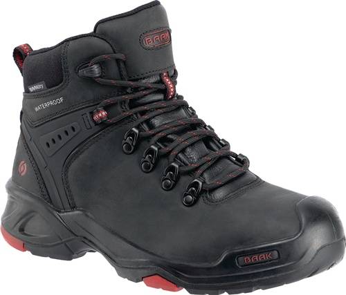 BAAK Sicherheitsstiefel Bailey Gr.45 schwarz/rot Leder S3 SRC HRO WR EN20345 BAAK 6645-45-0