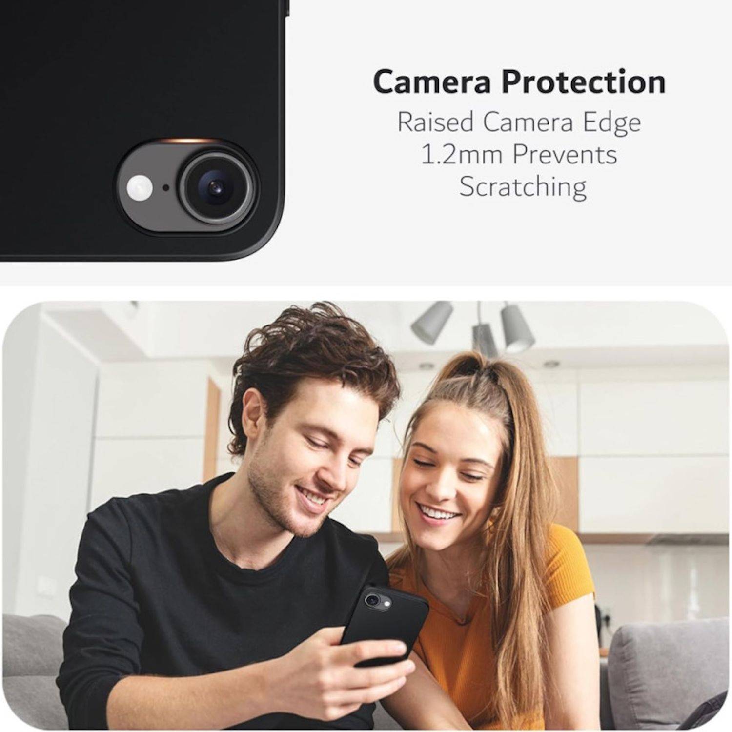 Handy Hülle für Apple iPhone 17e / 16e Silikon TPU Dünn Robust Stoßfest Schwarz-4