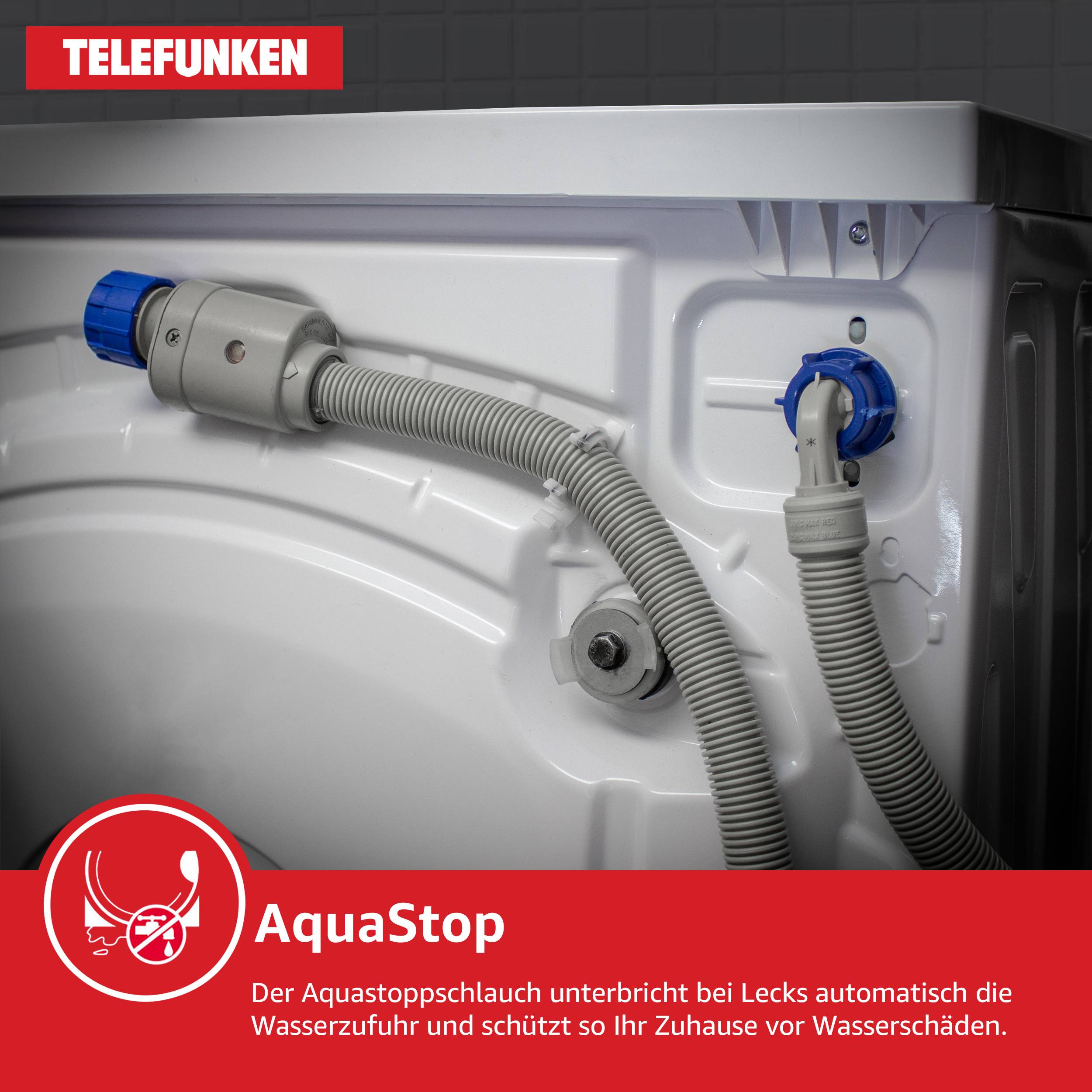Telefunken Waschmaschine 8kg | Frontlader 1400 U/Min. | Inverter Motor | AquaStop | Schontrommel | W-8-1400-A-DI inox-2