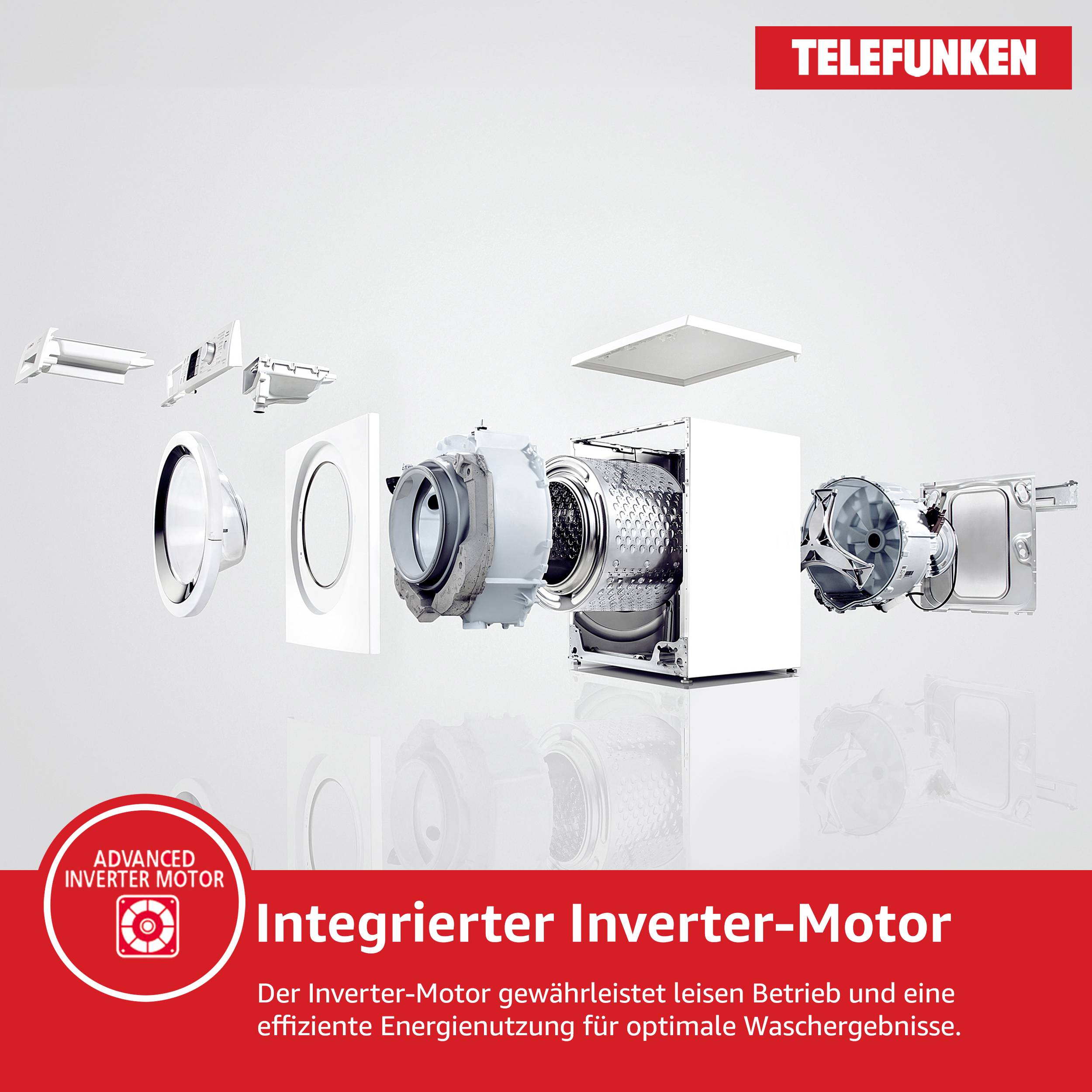 Telefunken Waschmaschine 8kg | Frontlader 1400 U/Min. | Inverter Motor | AquaStop | Schontrommel | W-8-1400-A-DI inox-3
