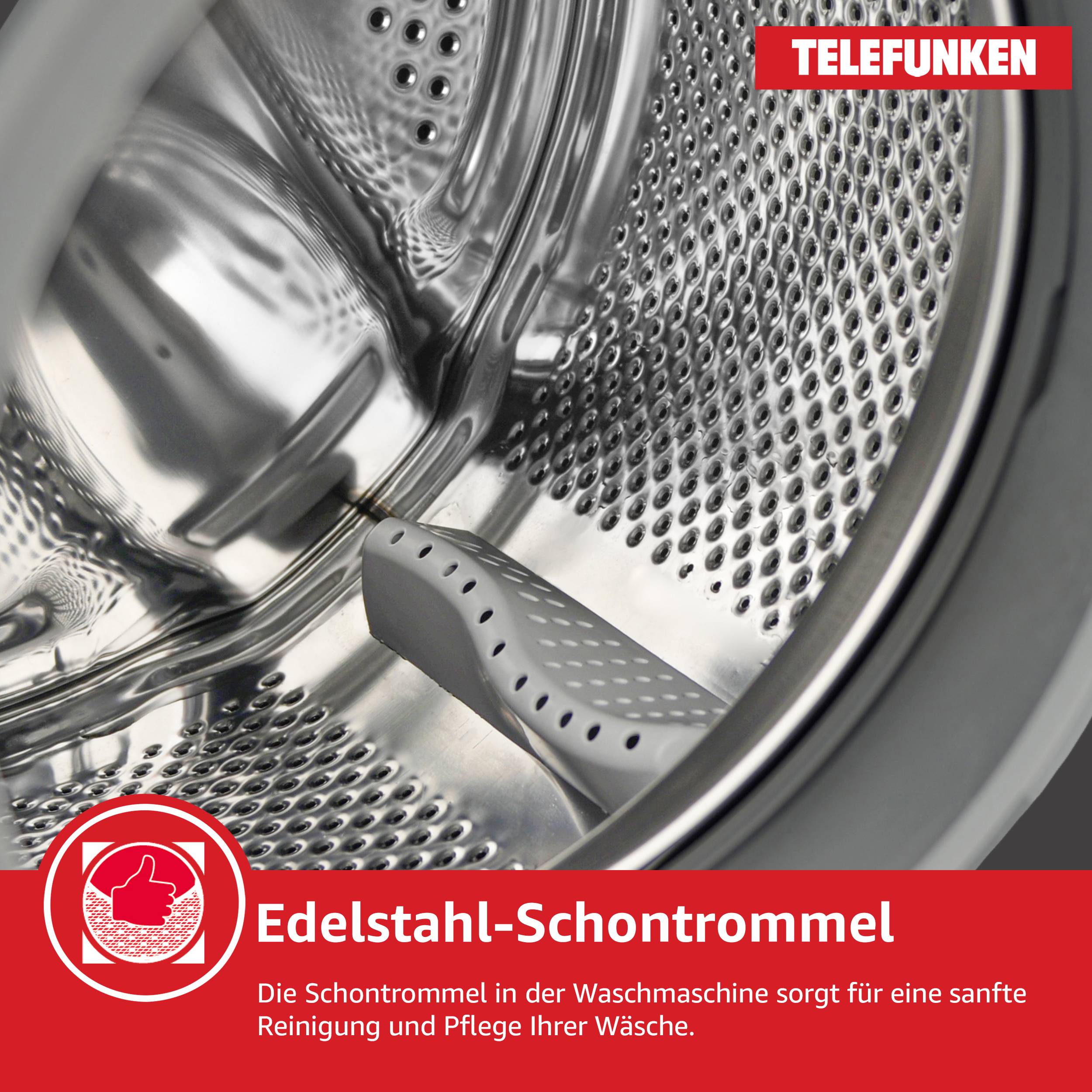 Telefunken Waschmaschine 8kg | Frontlader 1400 U/Min. | Inverter Motor | AquaStop | Schontrommel | W-8-1400-A-DI inox-4