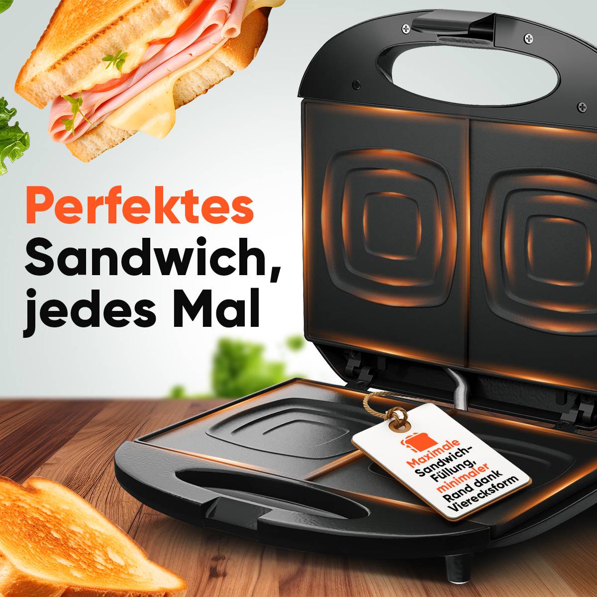 CLATRONIC Sandwichtoaster ST 3814, schwarz-1