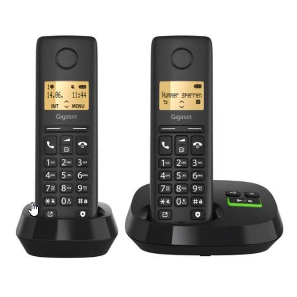 Gigaset PURE 100 AM Duo schwarz Schnurlostelefon mit AB Int.Ware-0