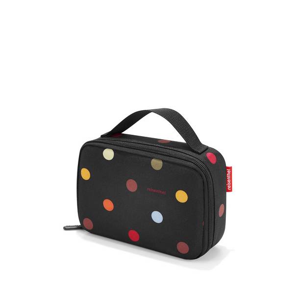 Reisenthel Thermocase Dots, 1,5 l, Schwarz, Aluminium, Polyester, Alufolie, 200 mm, 65 mm