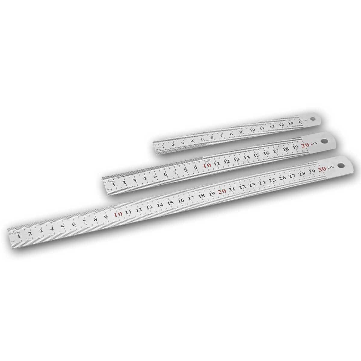 Sintron Tools - Stahllineale 3er Set 15/20/30cm, cm&Zoll, rostfrei-0