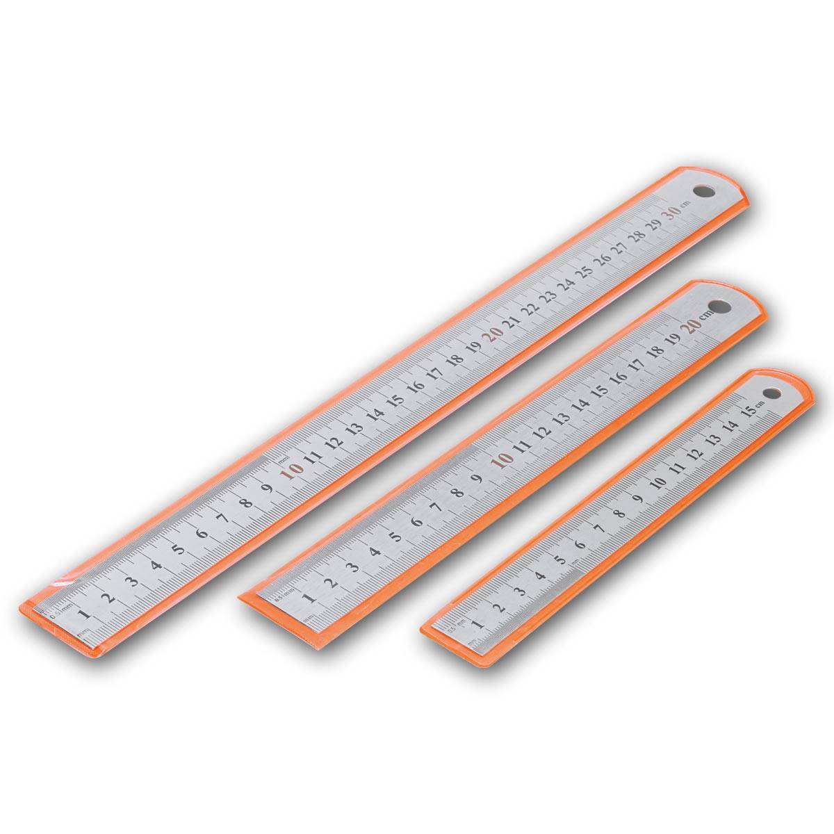 Sintron Tools - Stahllineale 3er Set 15/20/30cm, cm&Zoll, rostfrei-3