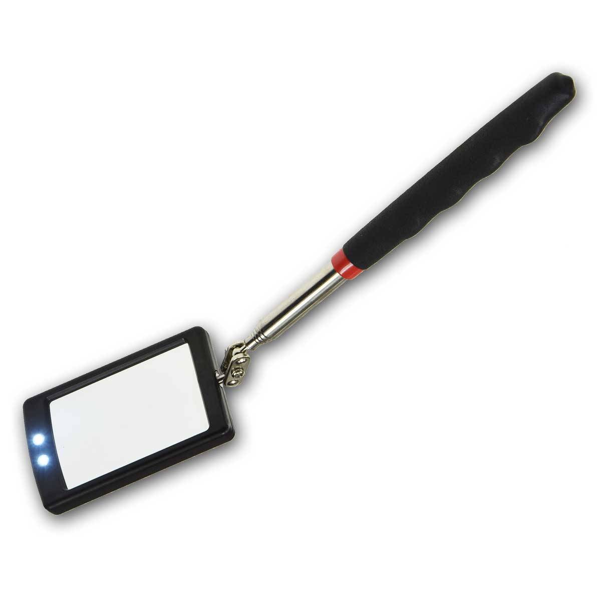Teleskop Spiegel mit LED Beleuchtung Gesamtlänge 28-88cm, Spiegel 65x40mm-1