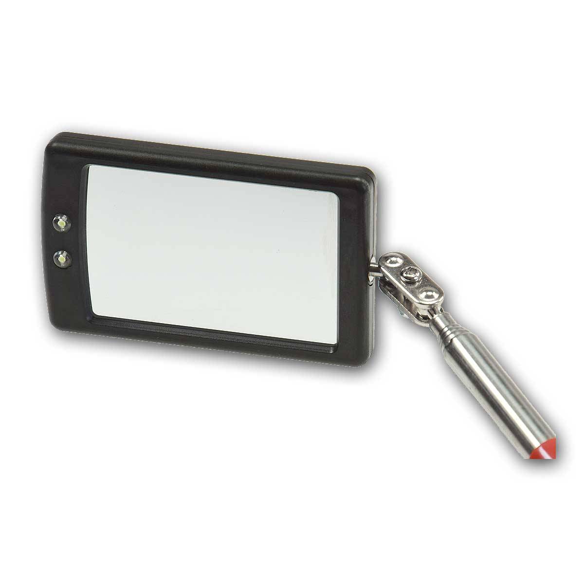 Teleskop Spiegel mit LED Beleuchtung Gesamtlänge 28-88cm, Spiegel 65x40mm-3