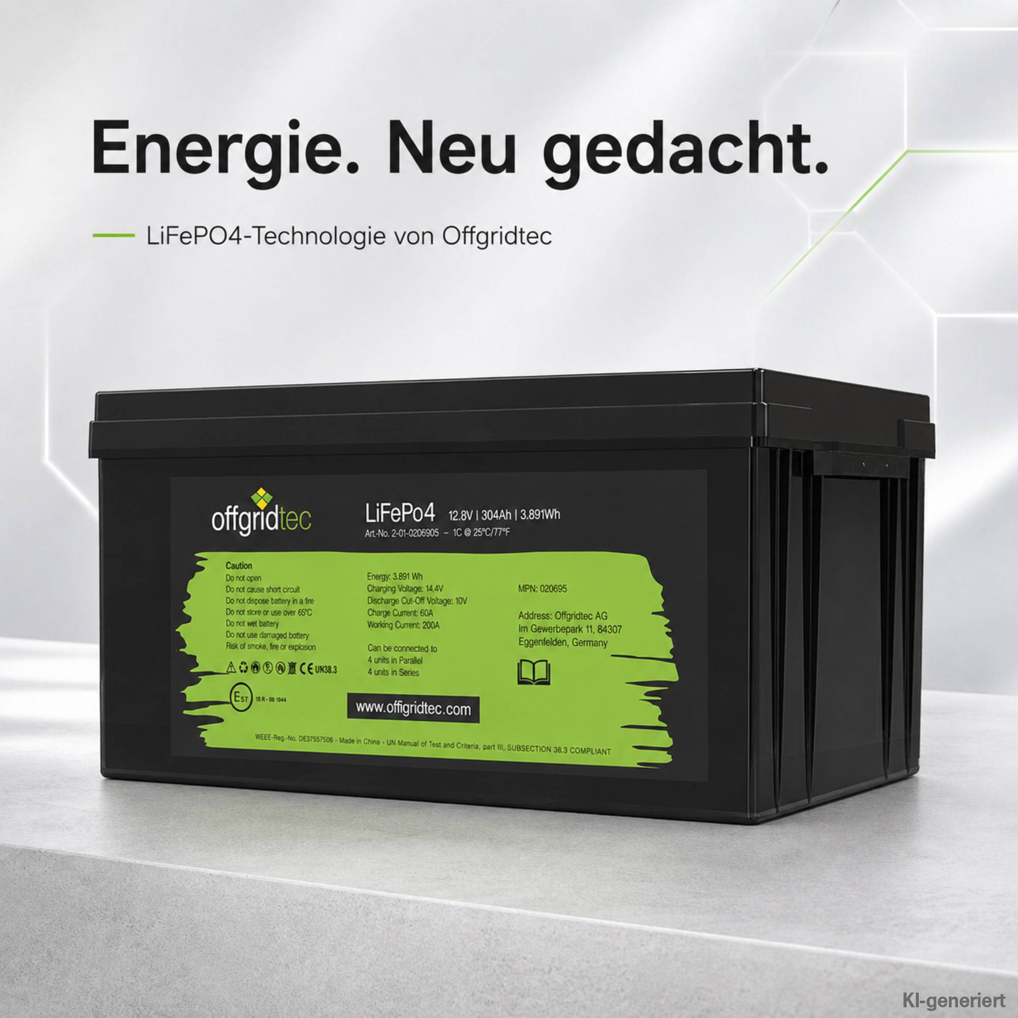 Offgridtec LiFePo4 Akku 12/300 12,8V 304Ah BMS integriert 3891Wh-4