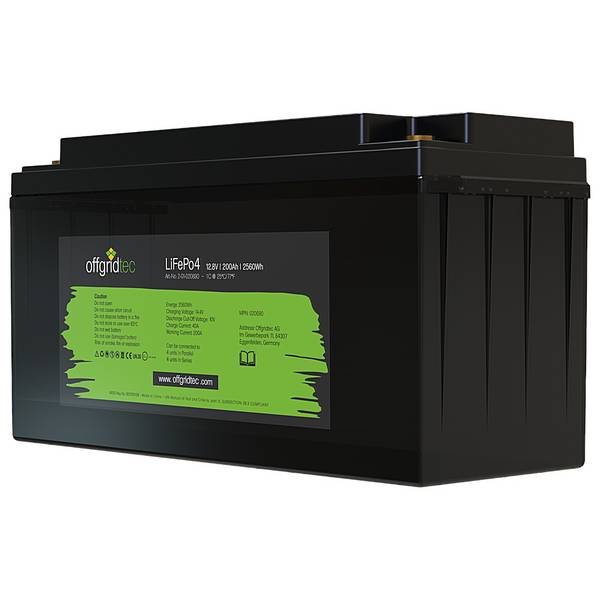Offgridtec LiFePo4 Akku 12/200 12,8V 200Ah BMS integriert 2560Wh