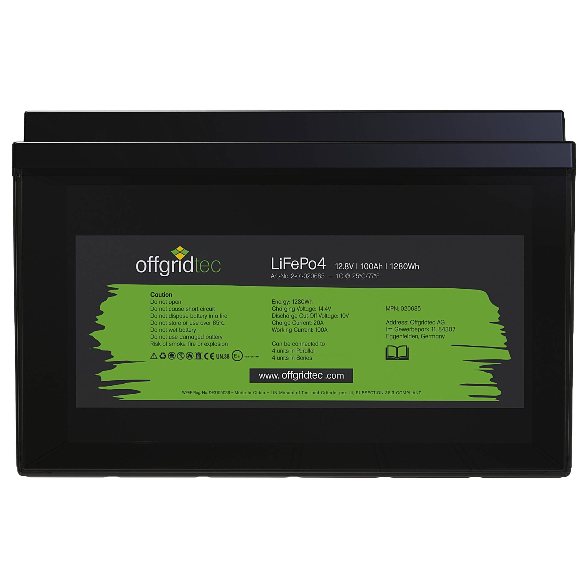 Offgridtec LiFePo4 Akku 12/100 12,8V 100Ah BMS integriert 1280Wh-1