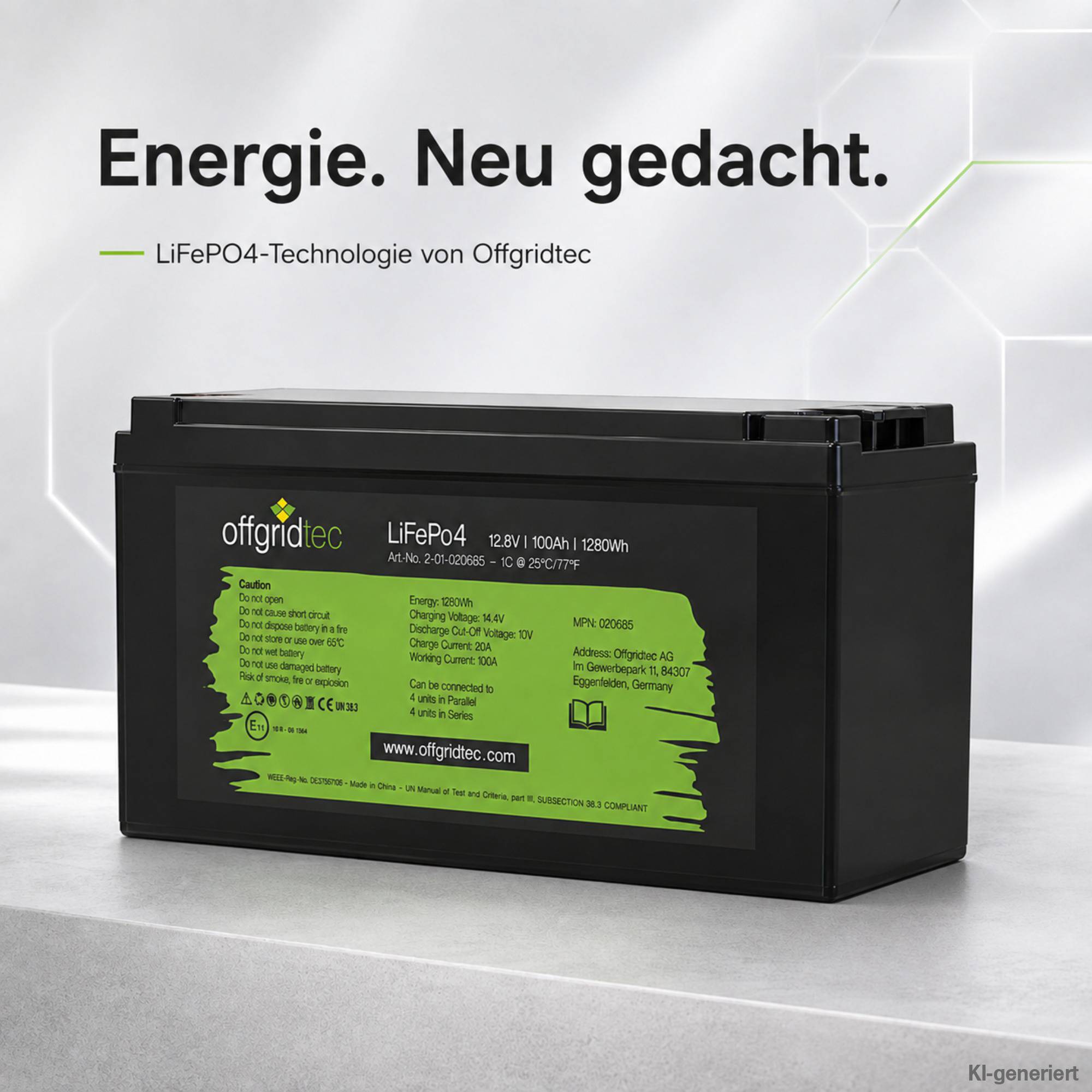 Offgridtec LiFePo4 Akku 12/100 12,8V 100Ah BMS integriert 1280Wh-4