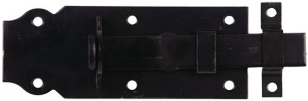 Schlossriegel L.120mm B.44mm ger.STA verzinkt,schwarz ku.-besch.GAH