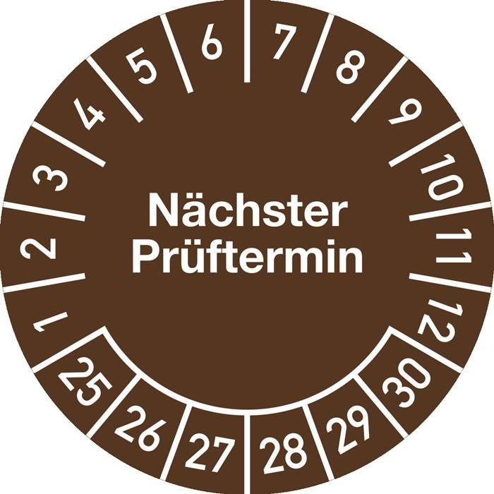 Mehrjahresprüfplakette D.30mm Nächster Prüftermin 2026-2031 Folie Btl.a 100 St.-0
