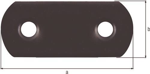 Flachverb.L.77mm B.19mm S.2mm STA schwarz ku.-besch.GAH-4