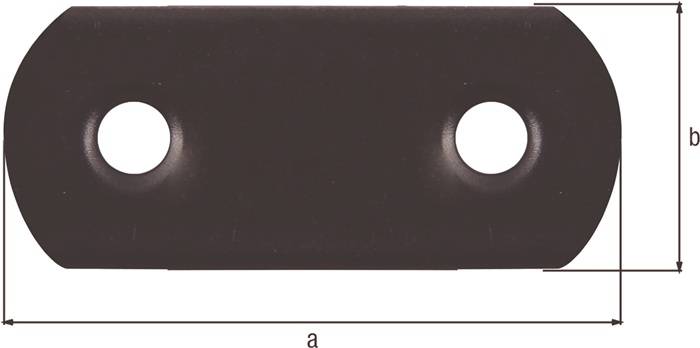 Flachverb.L.77mm B.19mm S.2mm STA schwarz ku.-besch.GAH-2