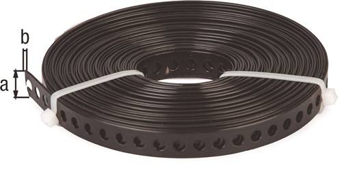Lochband Band-B12x0,8mm L.10m verzinkt,schwarz ku.-besch.GAH-2