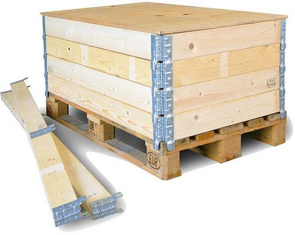 Holzaufsatzrahmen für Europaletten, LxBxH 1.200 x 800 x 400 mm