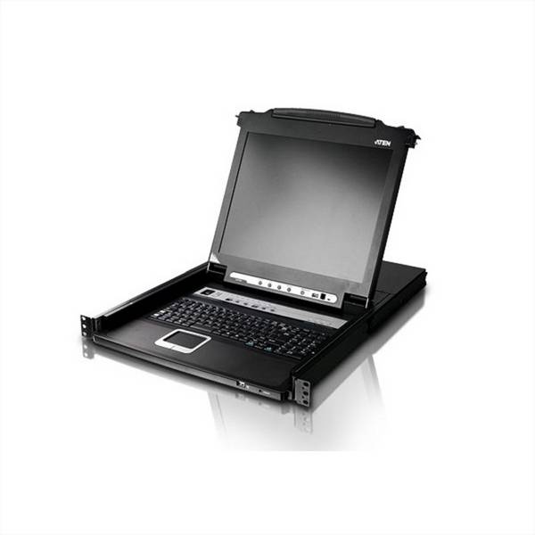 ATEN CL5708M 43cm LCD KVM Switch, USB-PS/2,VGA, 8 Port, DE-Layout