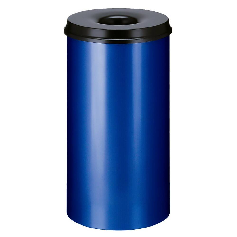 Sicherheitspapierkorb, selbstlöschend, Stahl, 50 Liter, blau, schwarz-0