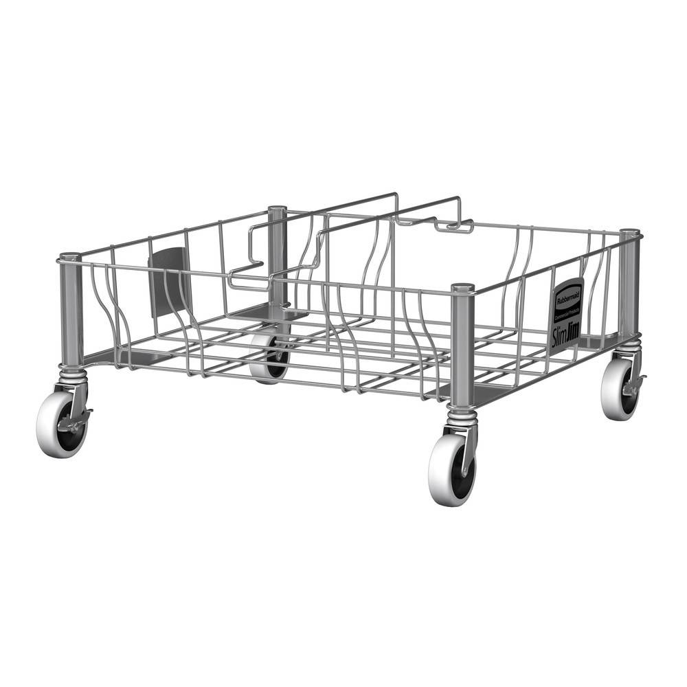 Transportroller für Wertstoffsammler Rubbermaid Slim Jim®, Edelstahl,-0